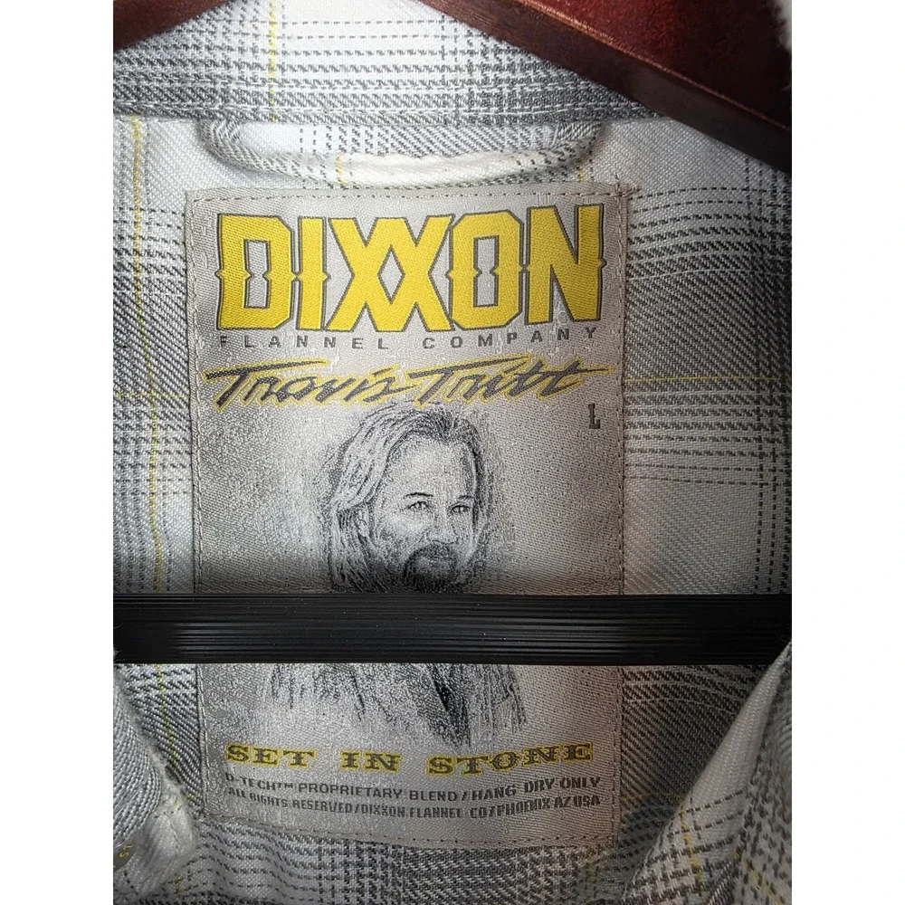 DIXXON Flannel Travis‎ Tritt Set In Stone Button Up Shirt Men's Large Plaid